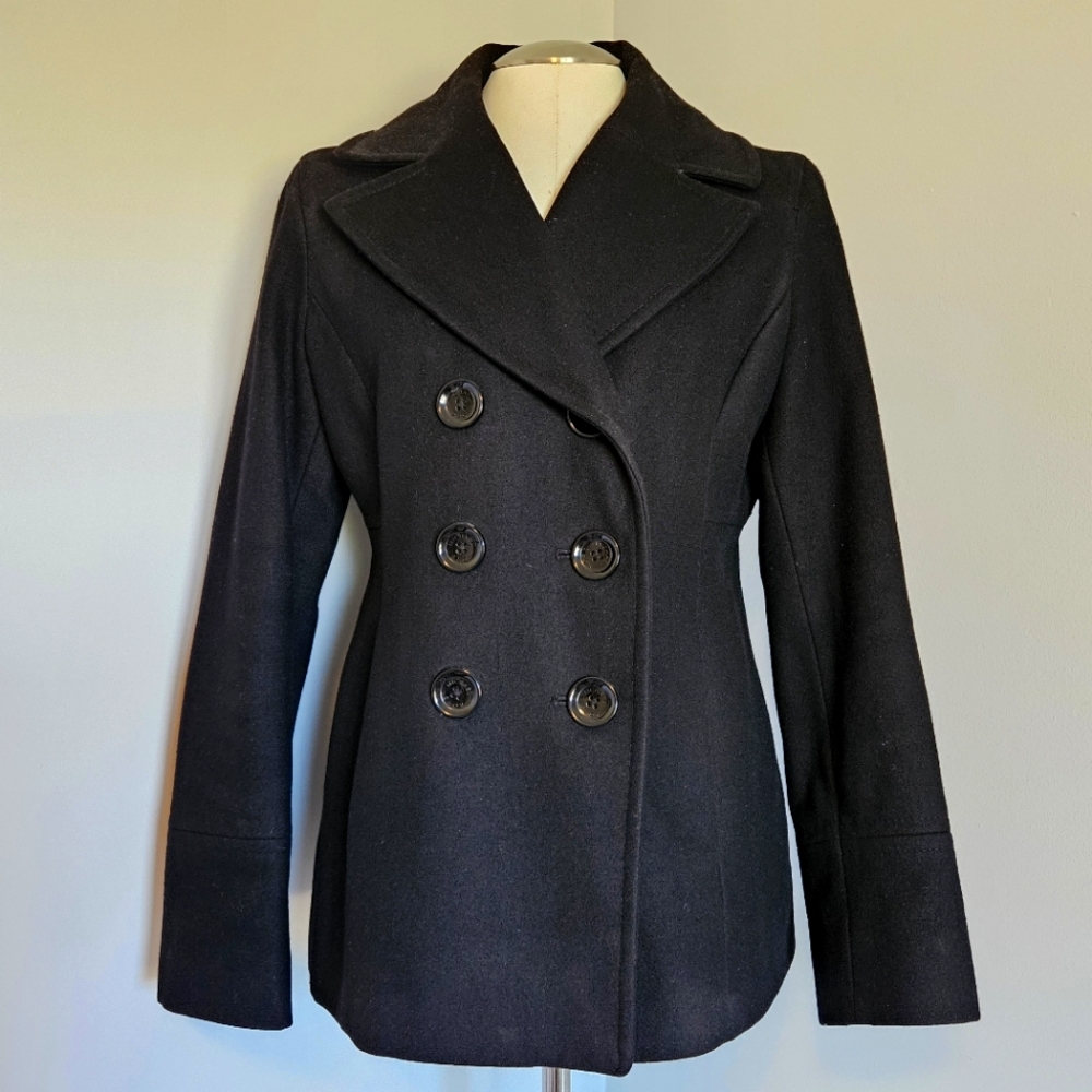 Women's MICHAEL KORS Black Pea Coat